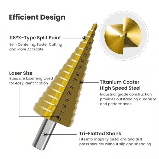 6 PCS HSS Titan beschichtetes Bohrer-Set mit Titan-Beschichtung