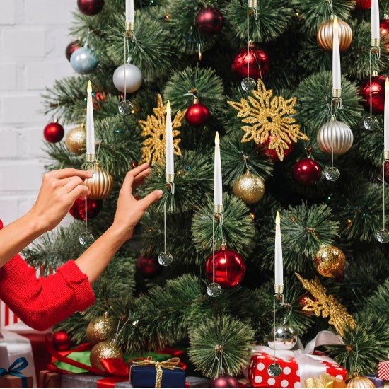 Frühweihnachtliche Aktion – 50 % RabattWeihnachtsbaum-LED-Kerzen mit klarem Kristallkugelhaken