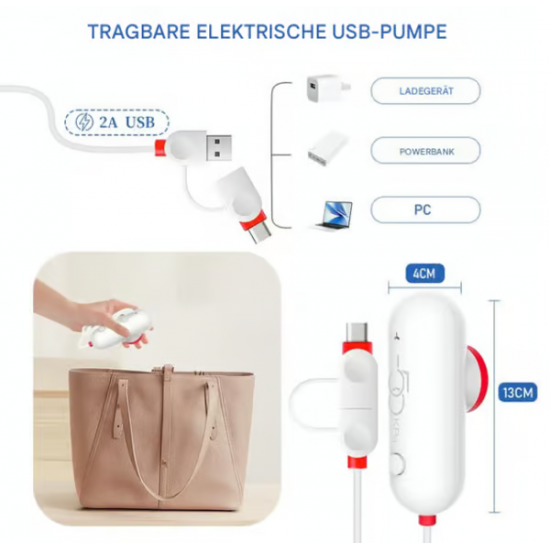 6er-Pack elektrische USB-Vakuum-Kompressionsbeutel – Platz sparen, leicht reisen!