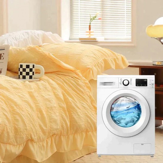 4-teiliges Set aus eisigem Seersucker-Steppdecke mit Spitze für den SommerKostenloser Versand