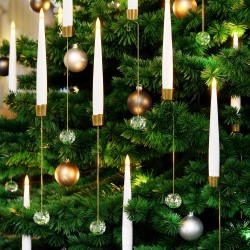 Frühweihnachtliche Aktion – 50 % RabattWeihnachtsbaum-LED-Kerzen mit klarem Kristallkugelhaken