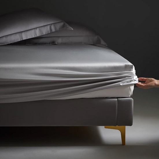 Sommer-Schnppchen – 49% RabattUni Seide Spannbetttuch Microfaser Bettlaken