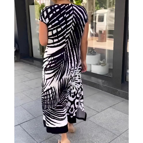 Begrenzter Ausverkauf 50% OFFLssiges bedrucktes kurzrmeliges Kleid