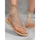 Mesh Diamond Sexy Spitze Flache Sandalen