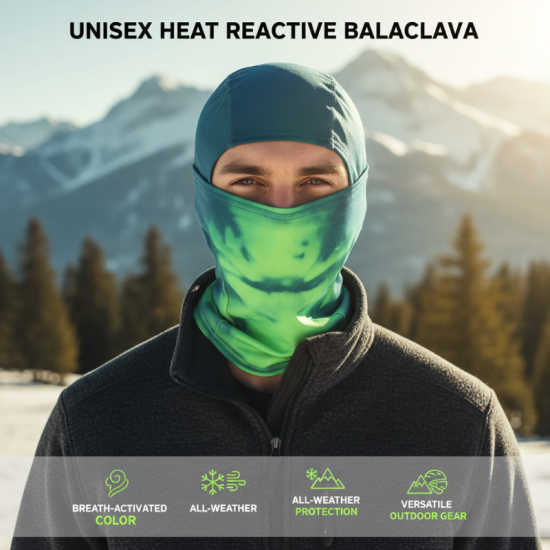 50% OFF NOW!  Heat Reactive Balaclava - Color-Changing Fabric with Full Face Protection for Winter Sports 
